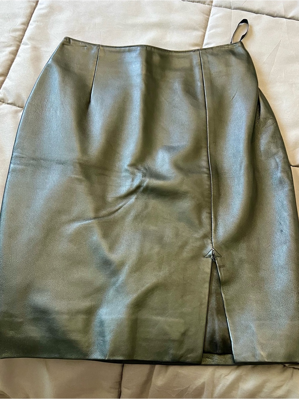 Hugo Buscati Black Leather Pencil Skirt